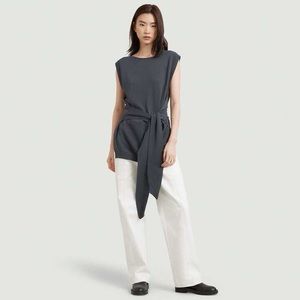 Modern Citizen Deja Tie Front Sweater in maritime